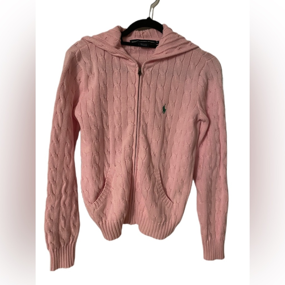 7. Ralph Lauren Sport Pink Medium Cardigan 
Women’s Zip Jacket